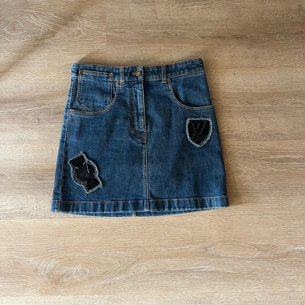 Louis Vuitton Denim Mini Skirt